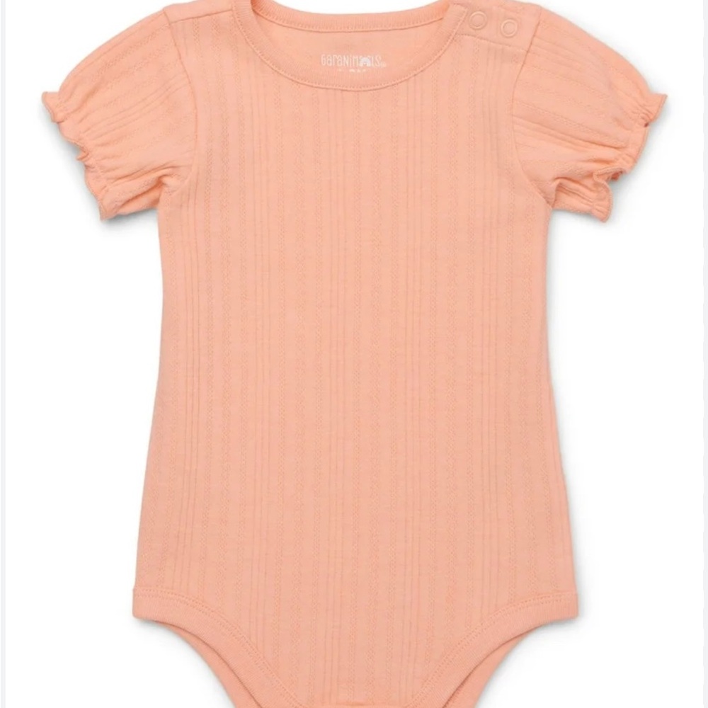 Garanimals Pink Ribbed Puff Sleeve Bodysuit